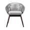 Armen Living Tutti Frutti Indoor Outdoor Dining Chair in Dark Eucalyptus Wood with Gray Rope and Gray Cushion LCTFSIGRY - alternate 2